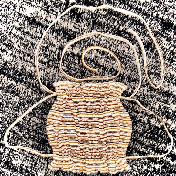 BARDOT || Stripe Barely There Open-Back Top in Tan Stripe - SZ Large ⭐️NWT⭐️ - Picture 3 of 9